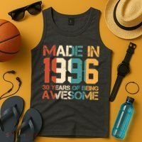 30th Birthday Made In 1996 30 Years Of Being Awesome Tank Top thumb 4
