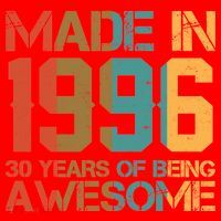 30th Birthday Made In 1996 30 Years Of Being Awesome Santa Hat thumb 1