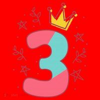 3rd Birthday Number 3 Santa Hat thumb 1