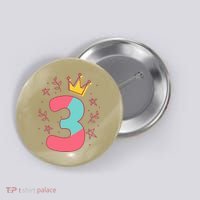 3rd Birthday Number 3 Button thumb 0