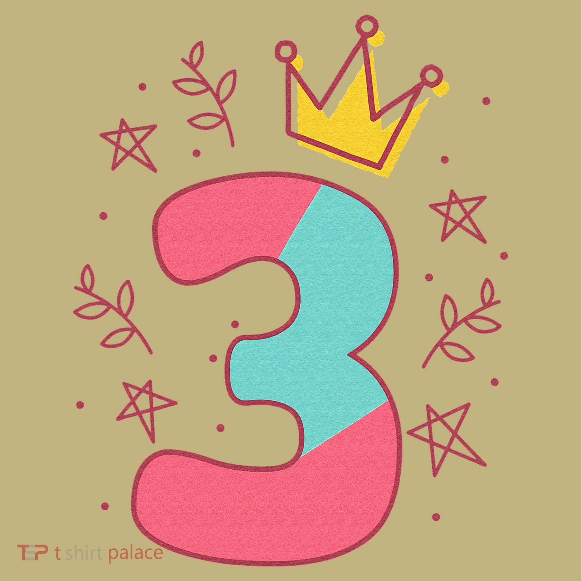 3rd Birthday Number 3 Button