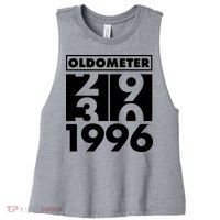 30th Birthday Oldometer 1996 Women's Racerback Cropped Tank thumb 0