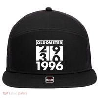 30th Birthday Oldometer 1996 7 Panel Mesh Trucker Snapback Hat thumb 0