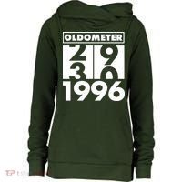 30th Birthday Oldometer 1996 Womens Funnel Neck Pullover Hood thumb 0