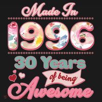 30th Birthday Pink Floral Made In 1996 Years Of Being Awesome Women's Hoodie thumb 2