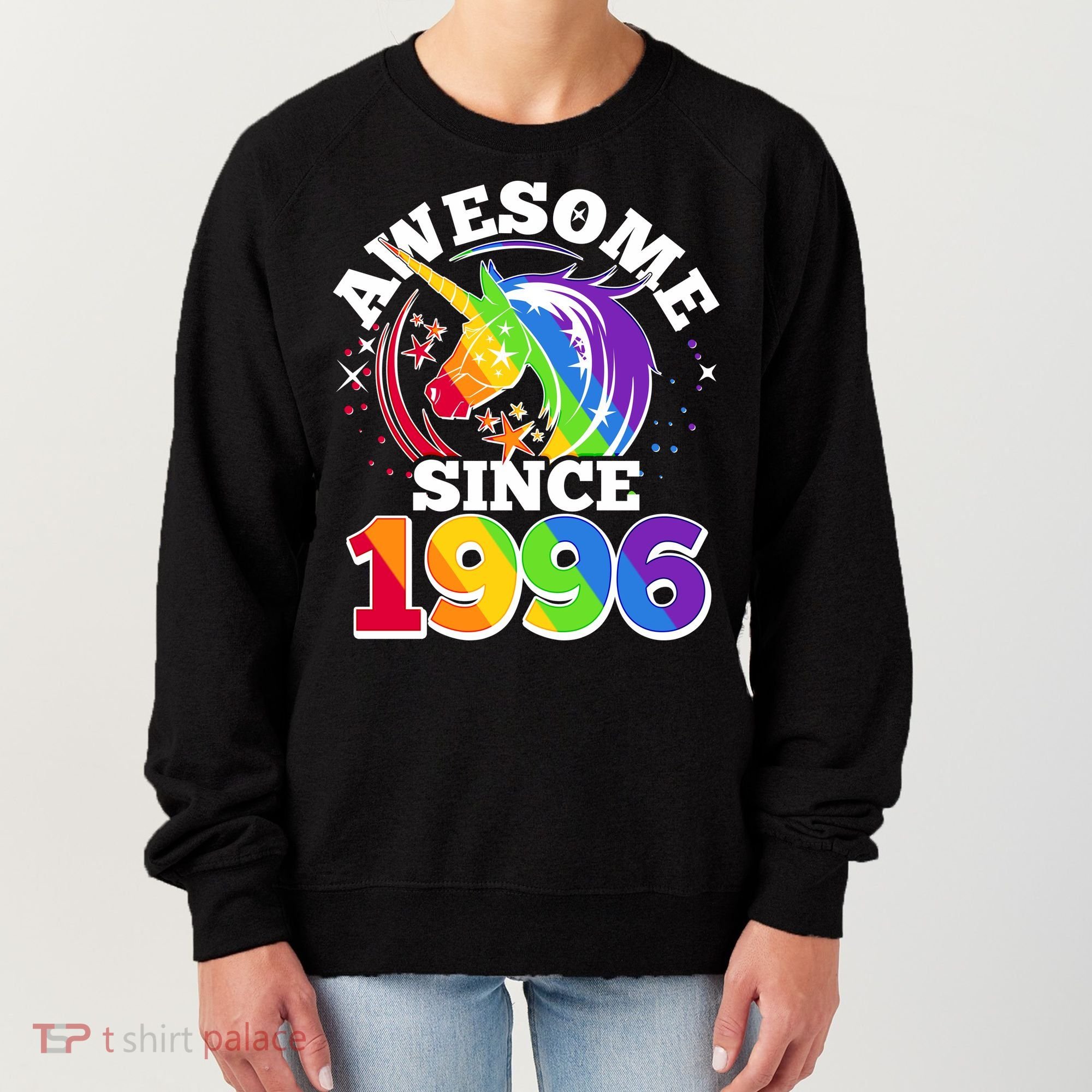 30th Birthday Rainbow Unicorn Awesome Since 1996 Women's Sweatshirt