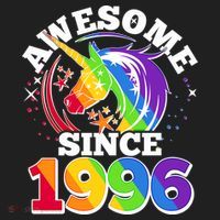 30th Birthday Rainbow Unicorn Awesome Since 1996 Women's Sweatshirt thumb 2
