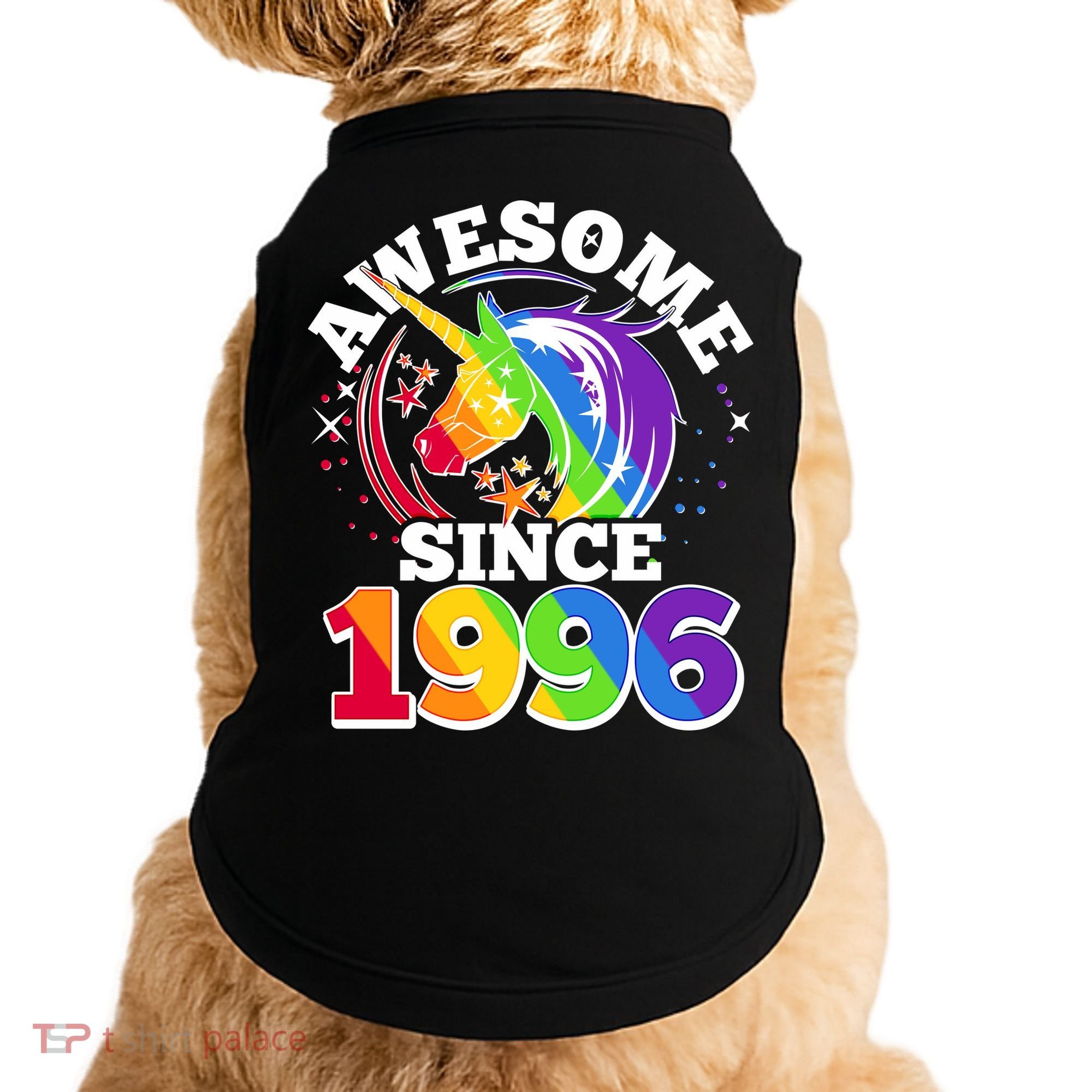 30th Birthday Rainbow Unicorn Awesome Since 1996 Doggie Tank