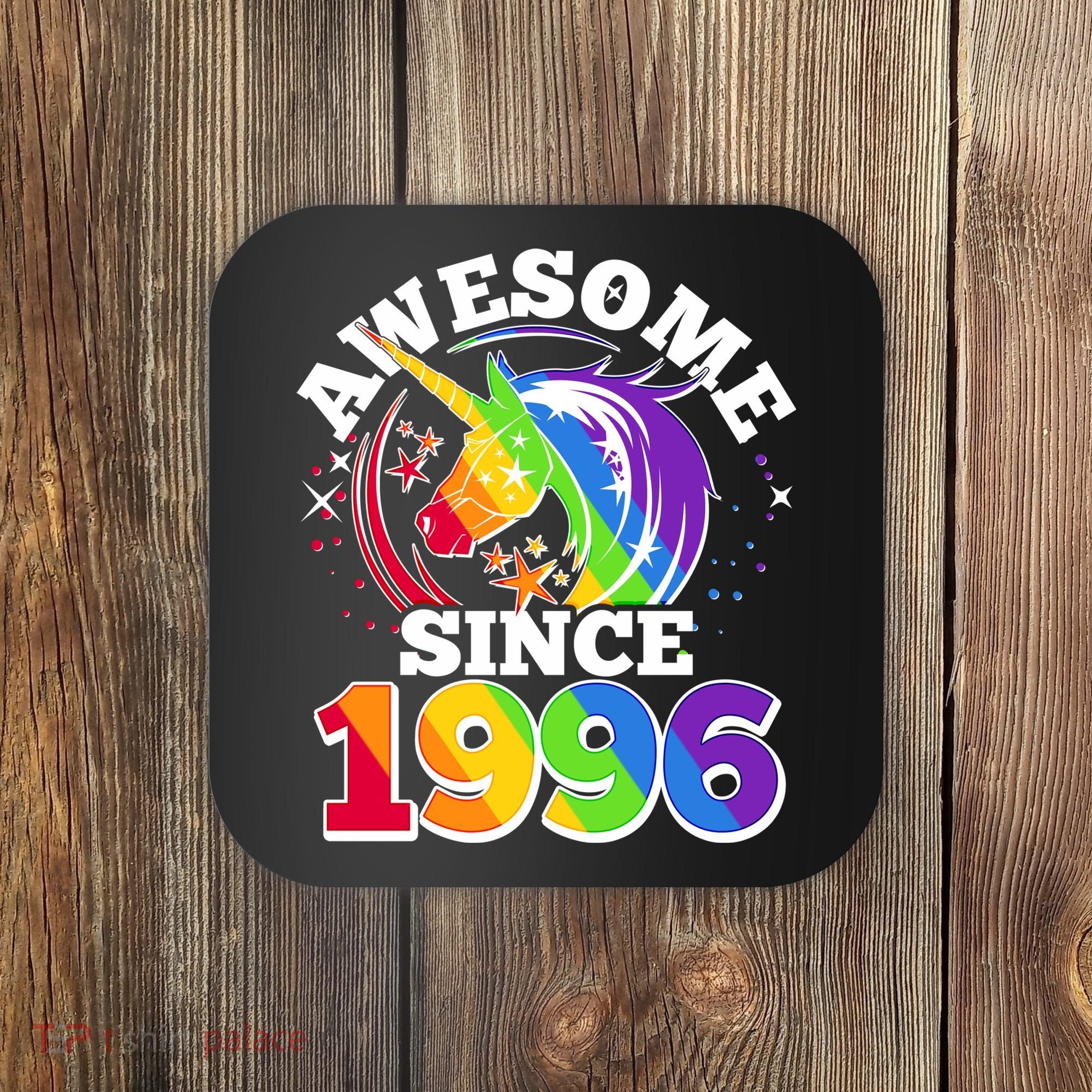 30th Birthday Rainbow Unicorn Awesome Since 1996 Coaster