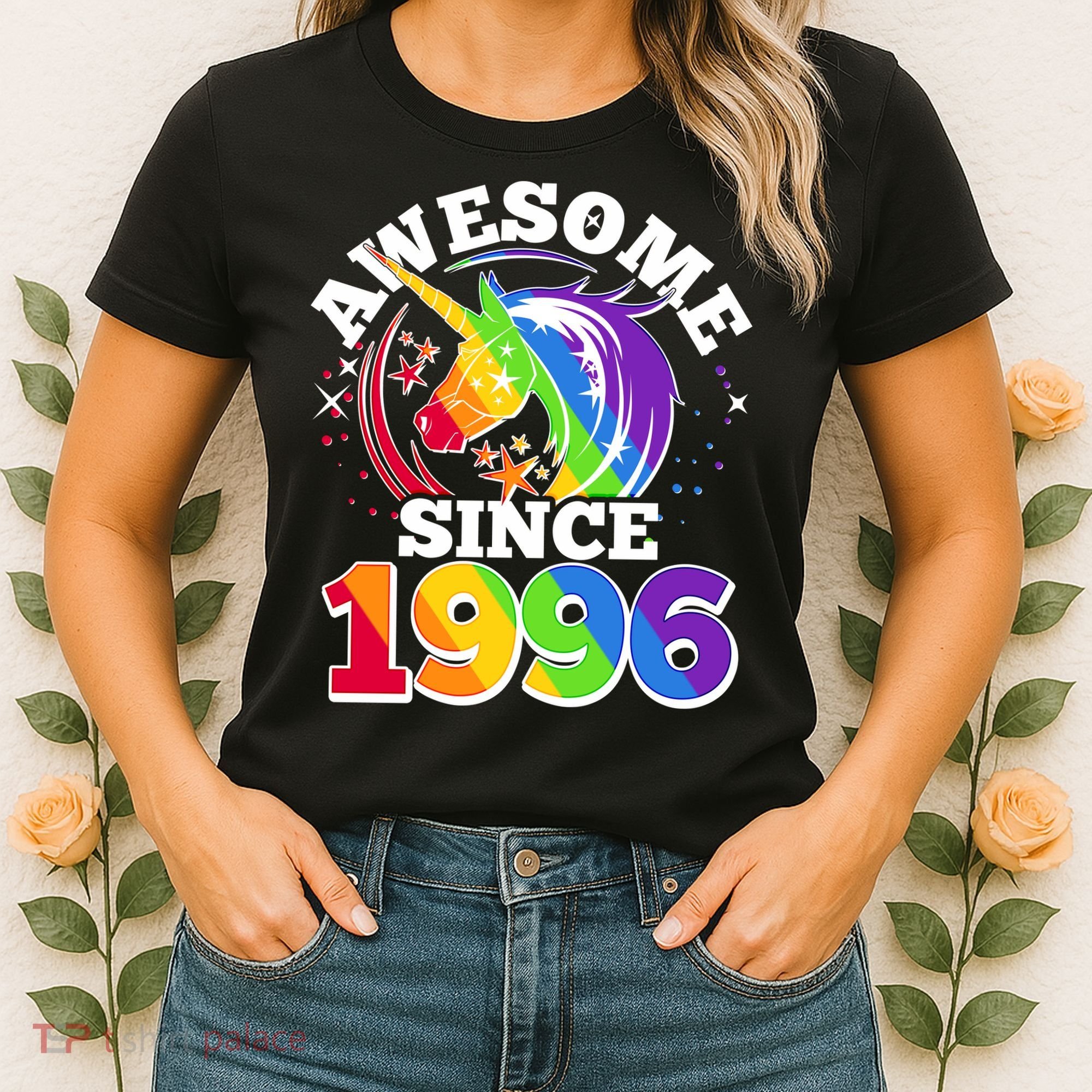 30th Birthday Rainbow Unicorn Awesome Since 1996 Women's T-Shirt