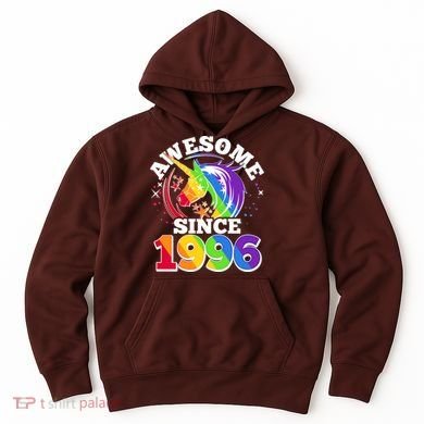 30th Birthday Rainbow Unicorn Awesome Since 1996 Hoodie
