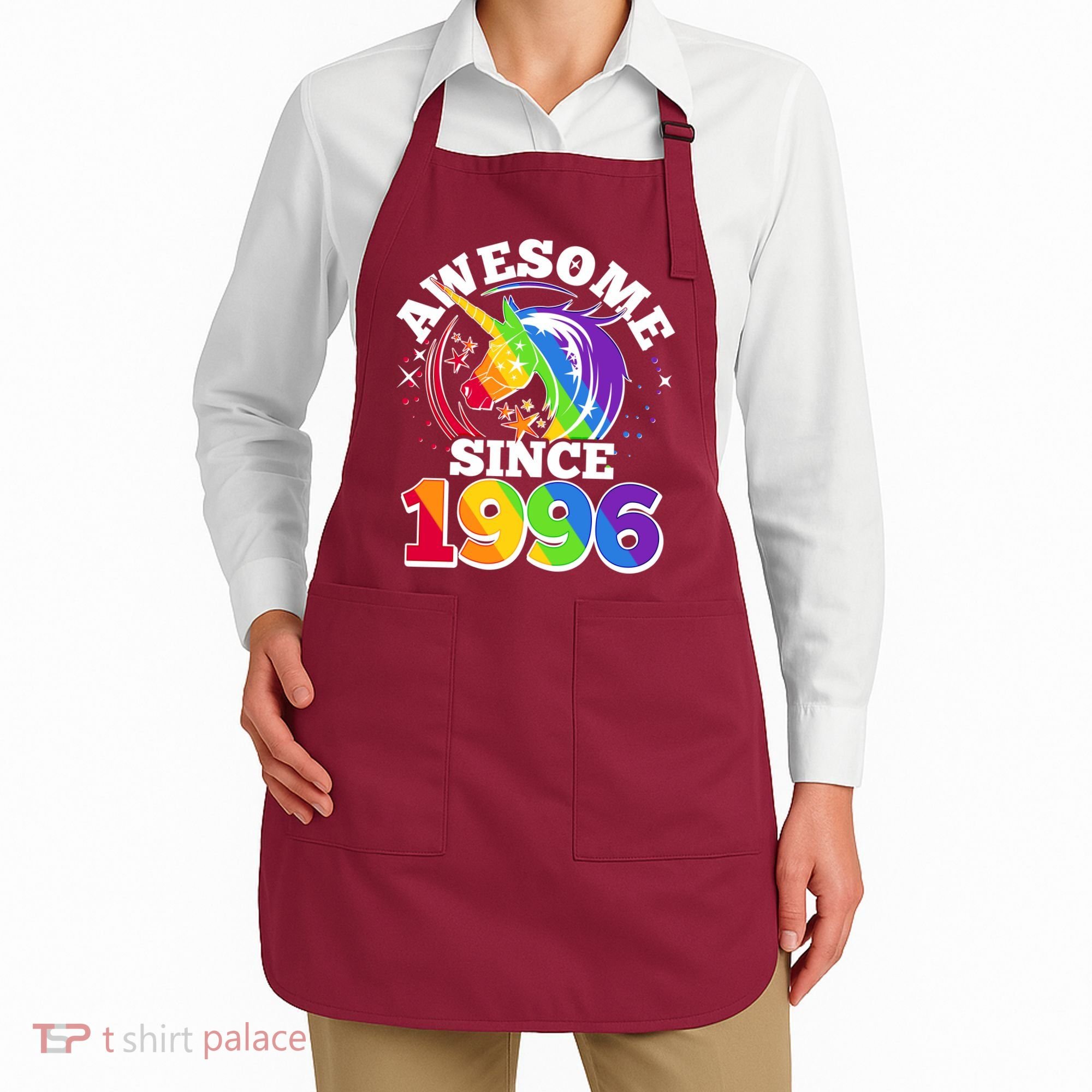 30th Birthday Rainbow Unicorn Awesome Since 1996 Apron