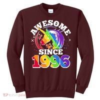 30th Birthday Rainbow Unicorn Awesome Since 1996 Sweatshirt thumb 0