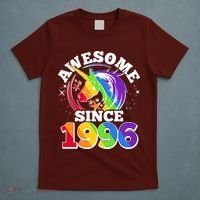 30th Birthday Rainbow Unicorn Awesome Since 1996 T-Shirt thumb 5