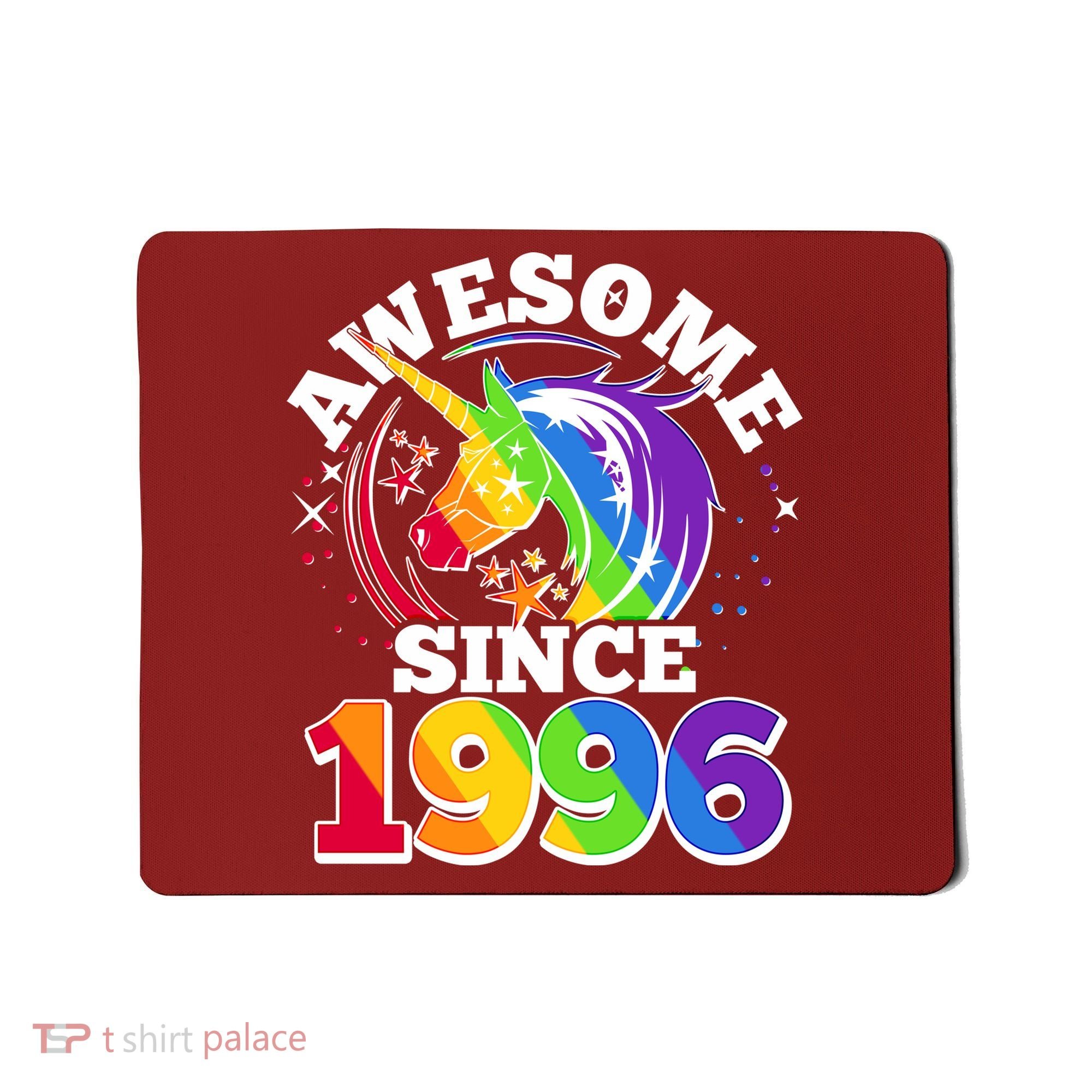 30th Birthday Rainbow Unicorn Awesome Since 1996 Mousepad