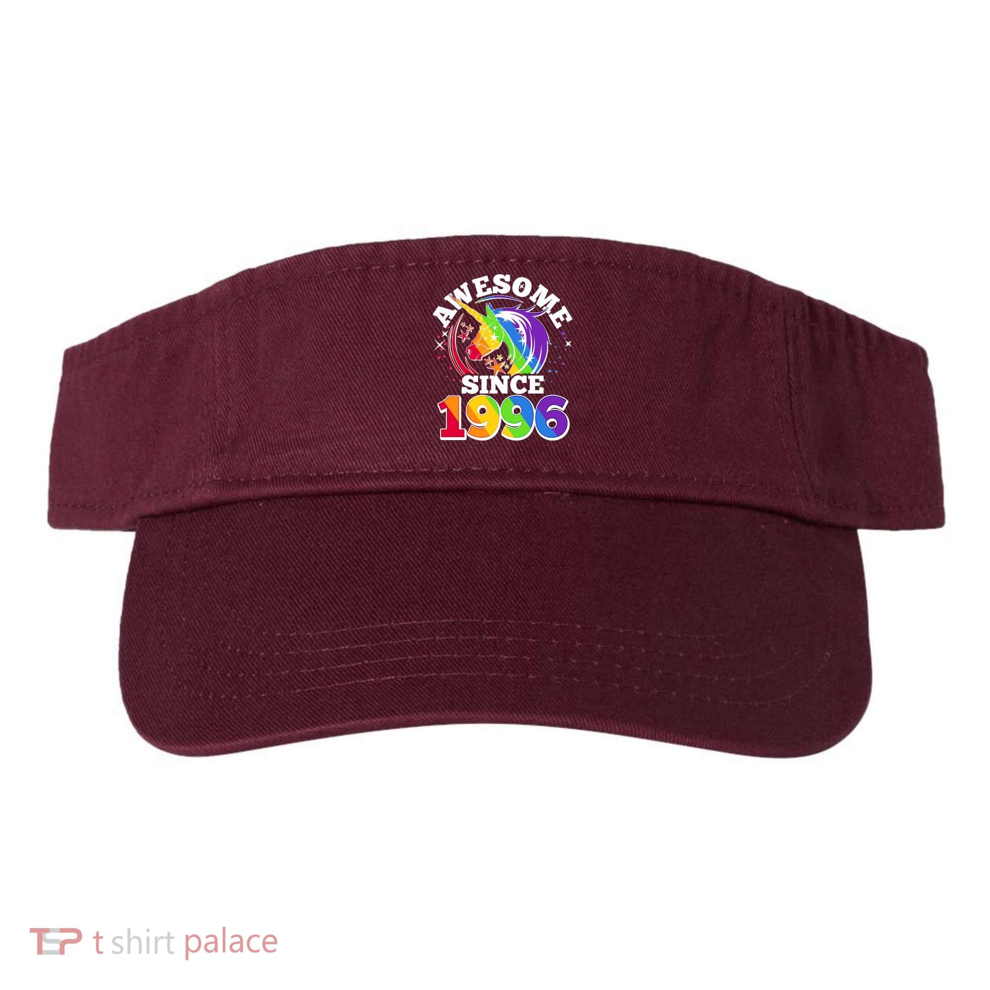 30th Birthday Rainbow Unicorn Awesome Since 1996 Visor