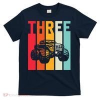 3rd Birthday Retro Monster Truck Boys Girl 3 Years Old T-Shirt thumb 0