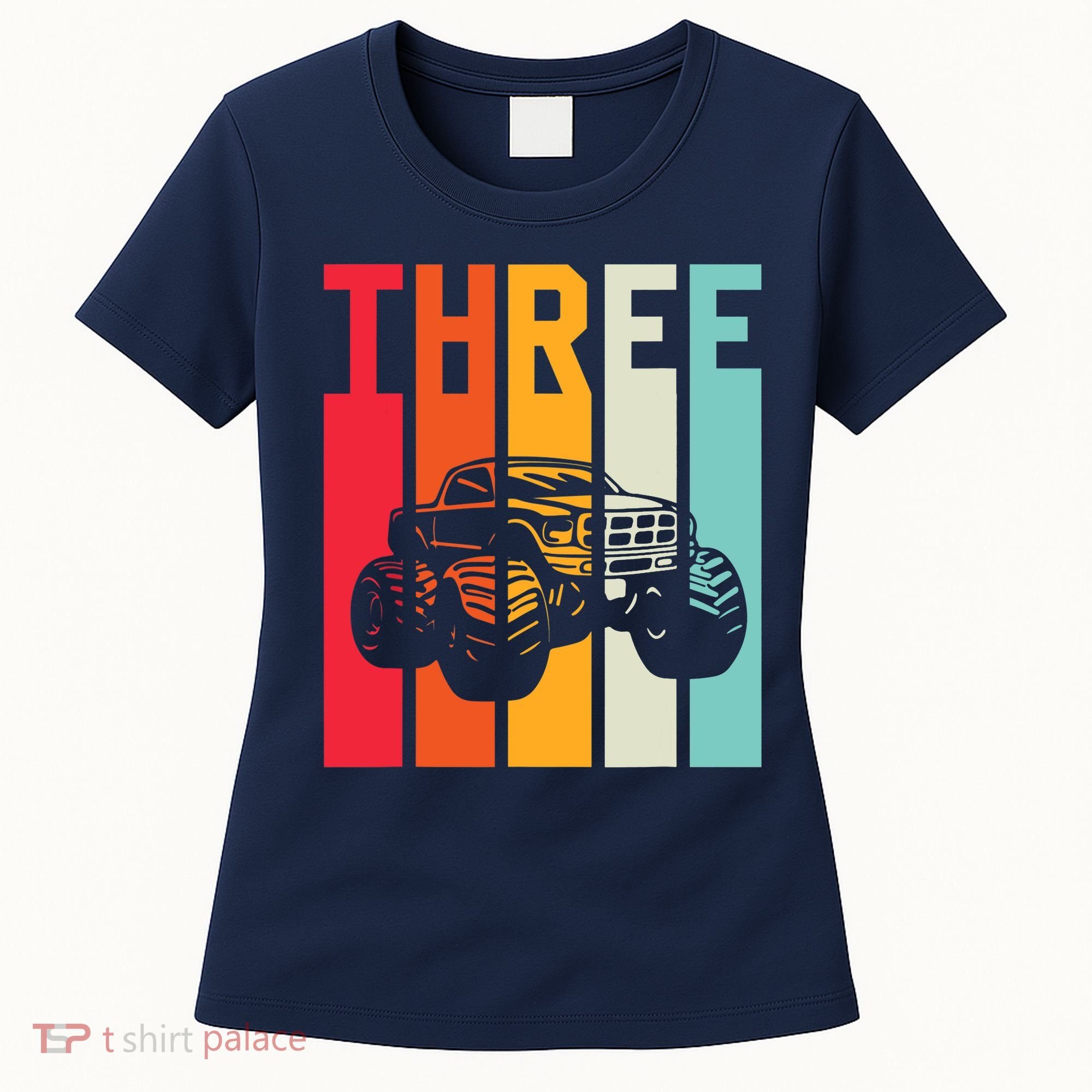 3rd Birthday Retro Monster Truck Boys Girl 3 Years Old Women's T-Shirt