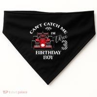 3rd Birthday Race Car Bday Boy Cant Catch Me Im 3 Years Gift USA-Made Doggie Bandana thumb 0