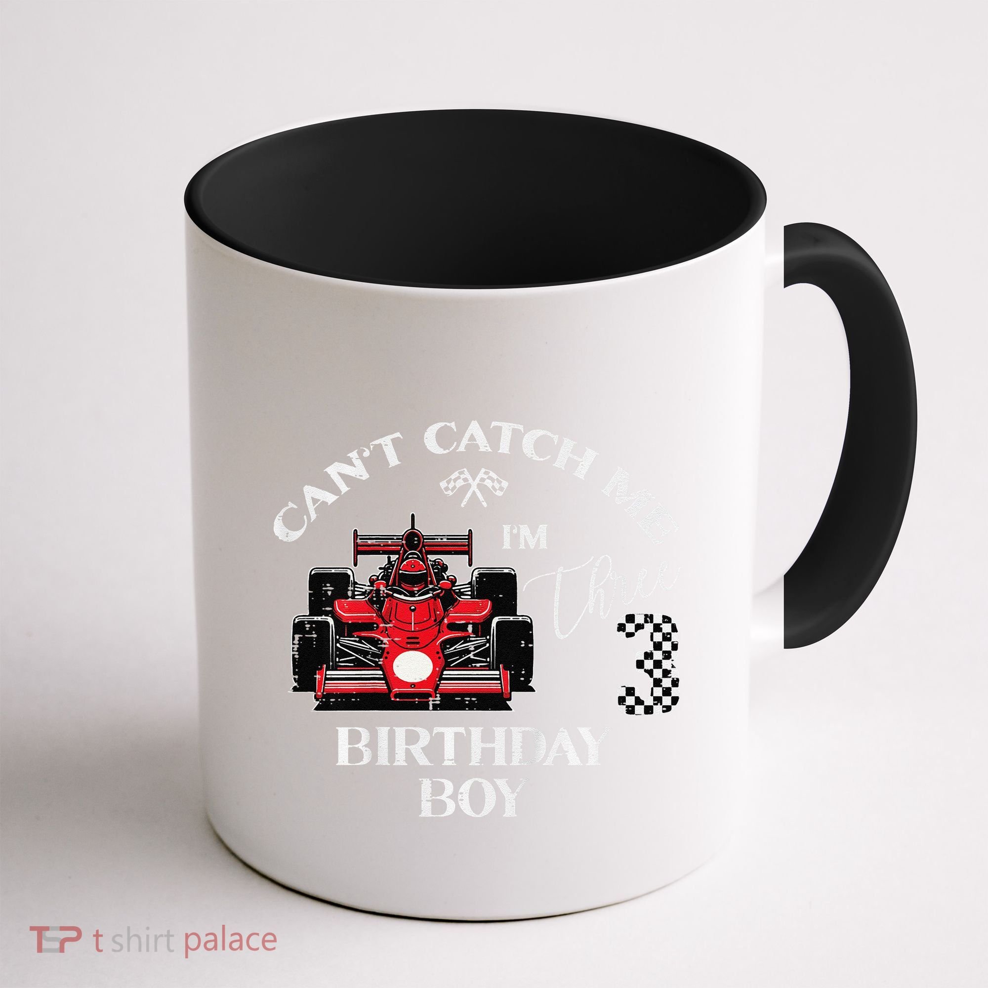 3rd Birthday Race Car Bday Boy Cant Catch Me Im 3 Years Gift Coffee Mug