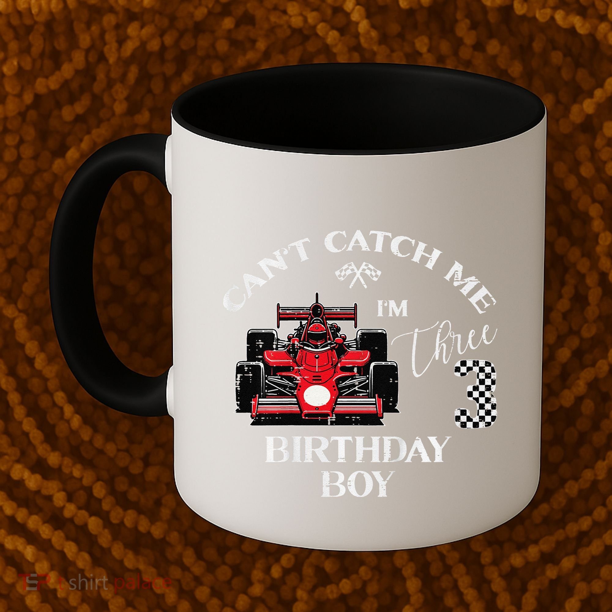 3rd Birthday Race Car Bday Boy Cant Catch Me Im 3 Years Gift Coffee Mug