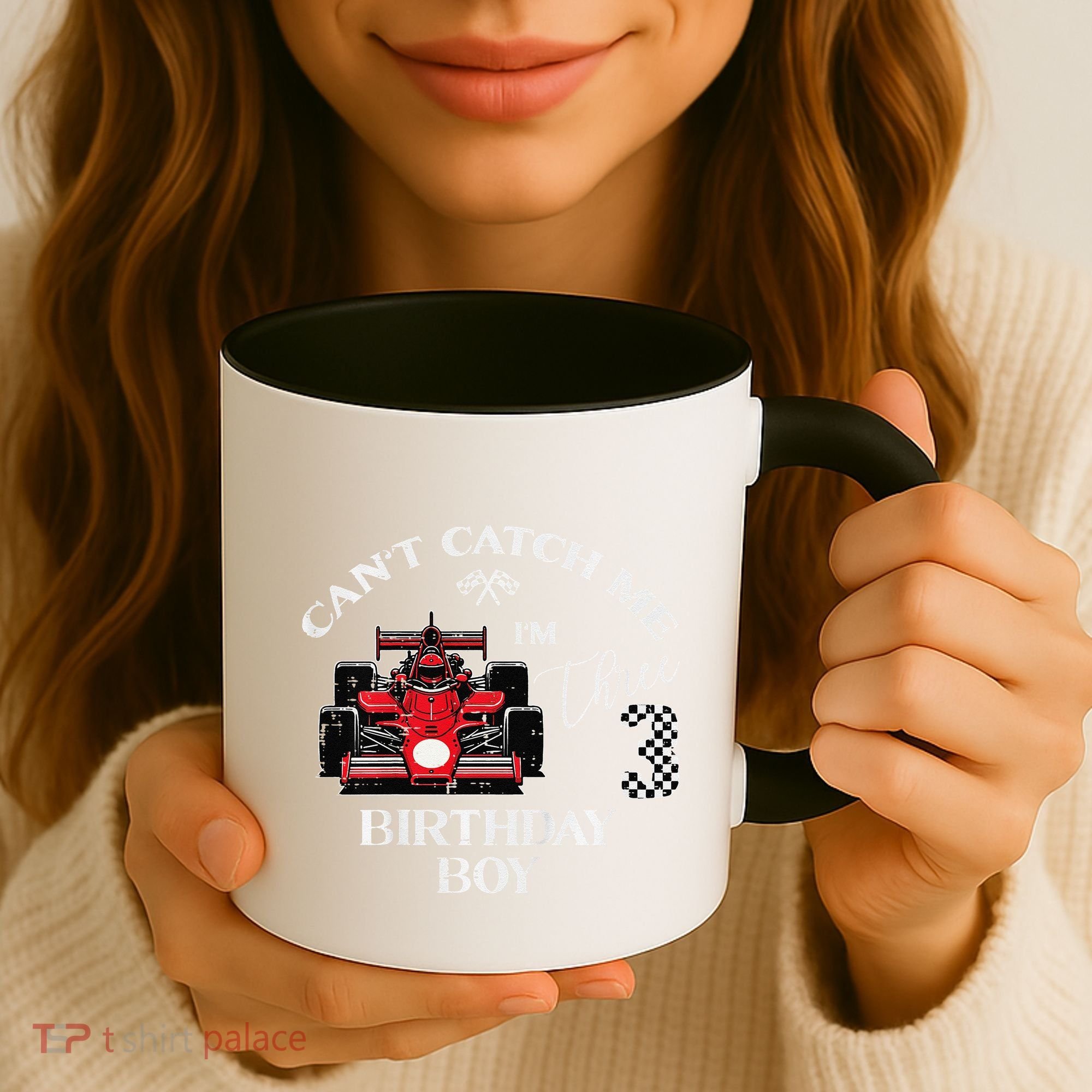 3rd Birthday Race Car Bday Boy Cant Catch Me Im 3 Years Gift Coffee Mug