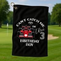 3rd Birthday Race Car Bday Boy Cant Catch Me Im 3 Years Gift Golf Towel thumb 1