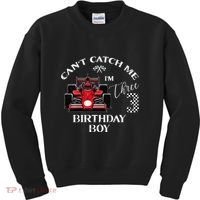 3rd Birthday Race Car Bday Boy Cant Catch Me Im 3 Years Gift Kids Sweatshirt thumb 0
