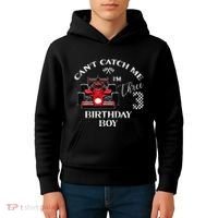 3rd Birthday Race Car Bday Boy Cant Catch Me Im 3 Years Gift Kids Hoodie thumb 4