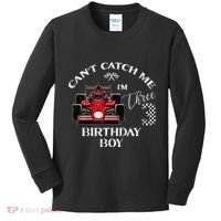 3rd Birthday Race Car Bday Boy Cant Catch Me Im 3 Years Gift Kids Long Sleeve Shirt thumb 0
