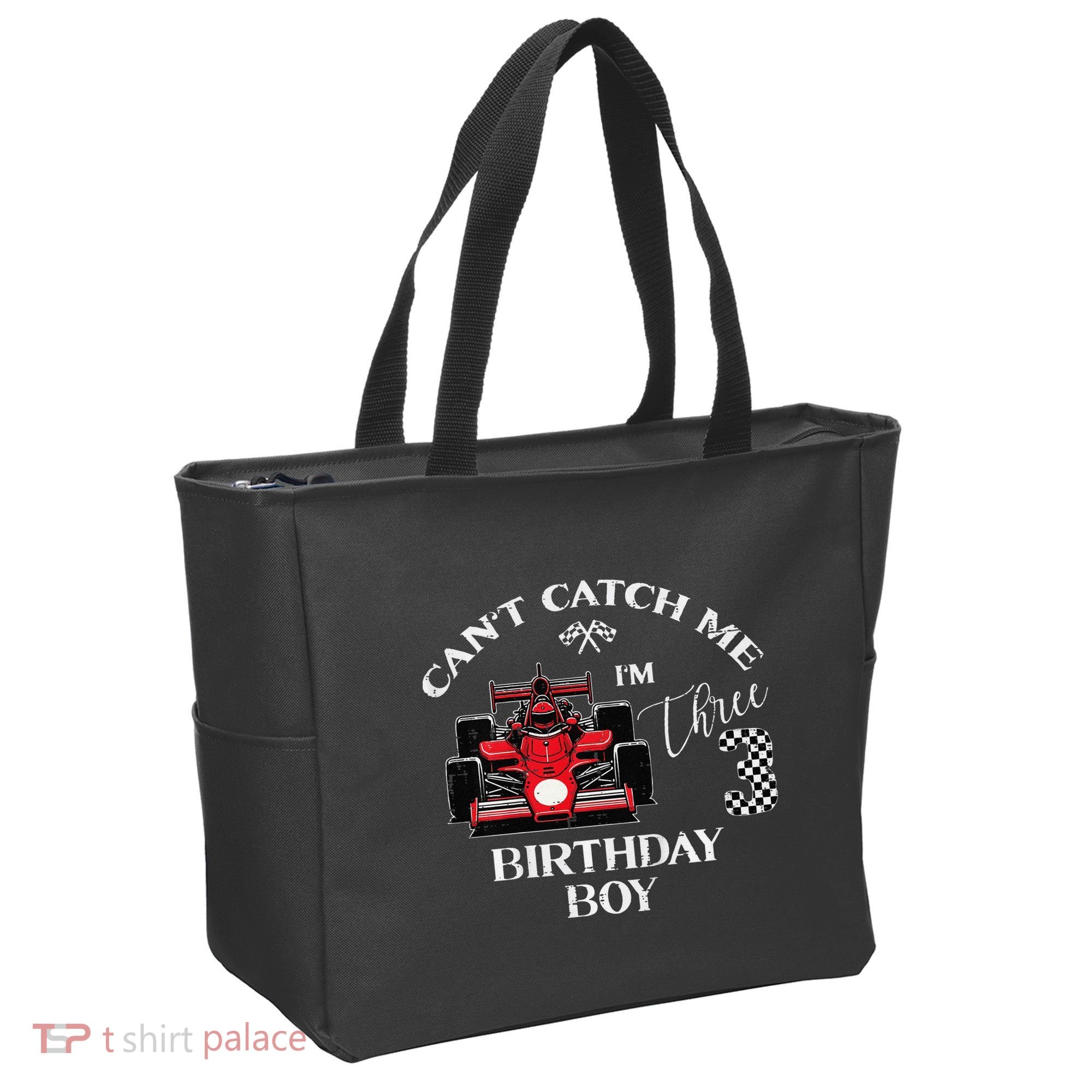 3rd Birthday Race Car Bday Boy Cant Catch Me Im 3 Years Gift Tote Bag