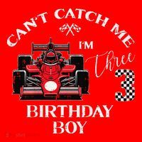 3rd Birthday Race Car Bday Boy Cant Catch Me Im 3 Years Gift Santa Hat thumb 1