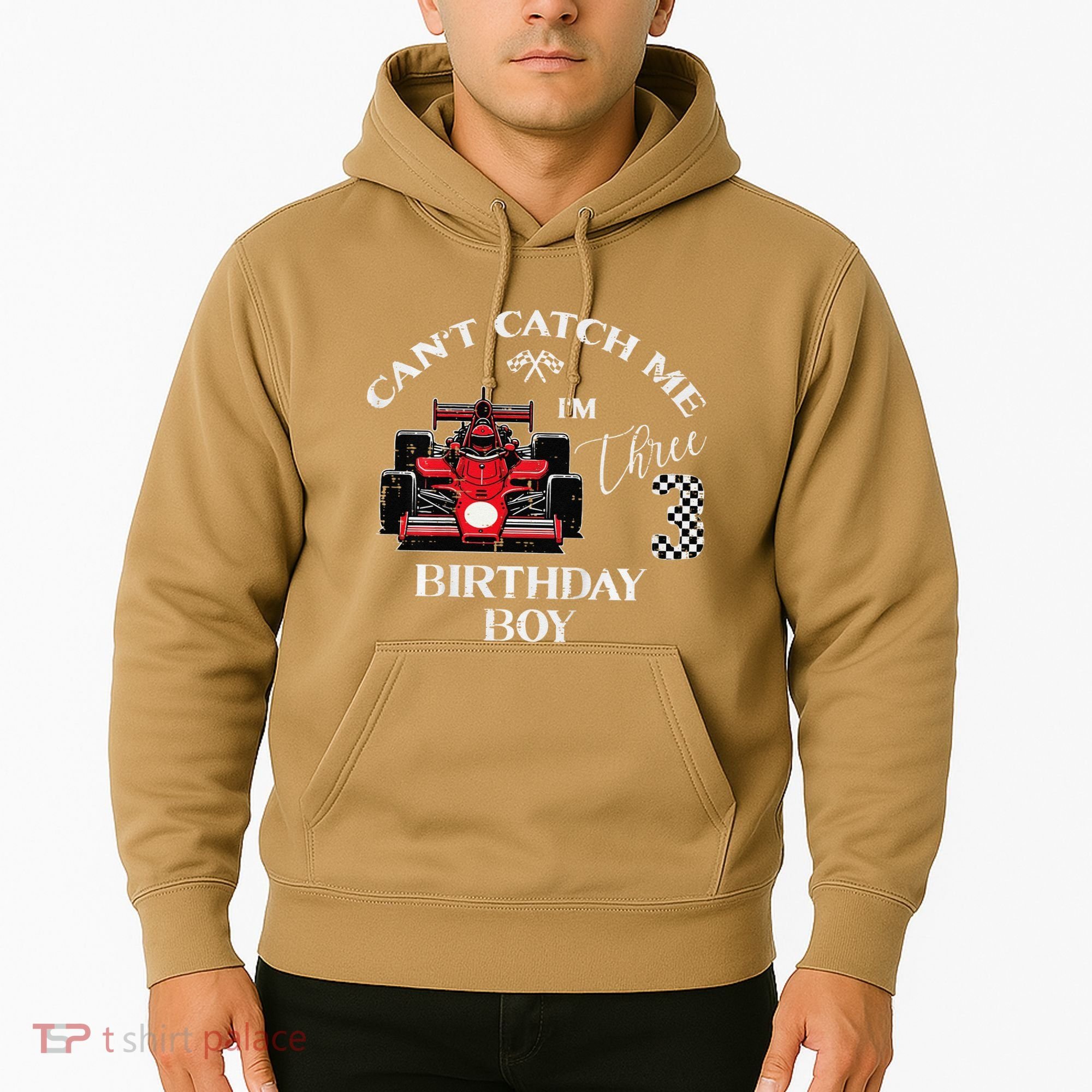 3rd Birthday Race Car Bday Boy Cant Catch Me Im 3 Years Gift Hoodie