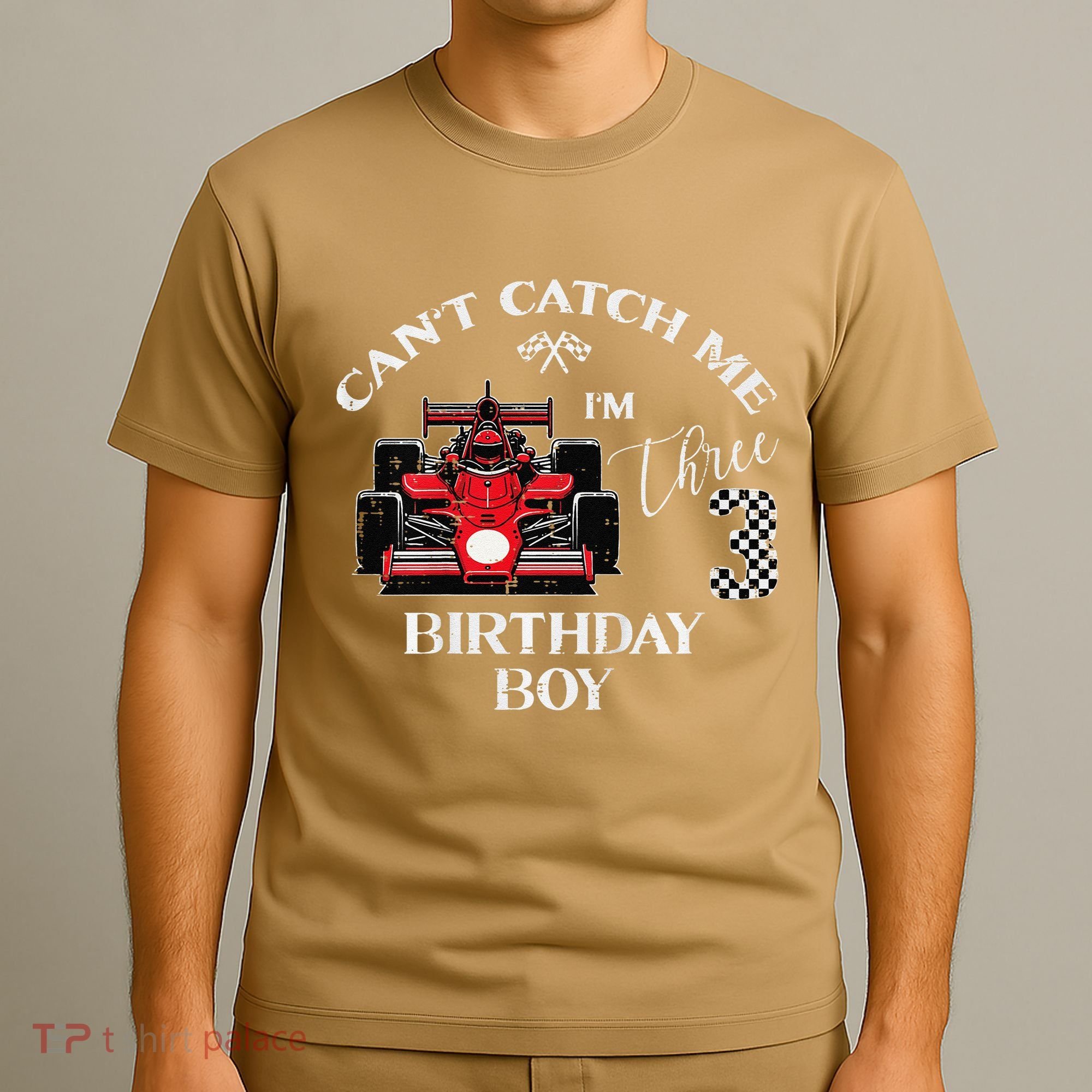 3rd Birthday Race Car Bday Boy Cant Catch Me Im 3 Years Gift T-Shirt