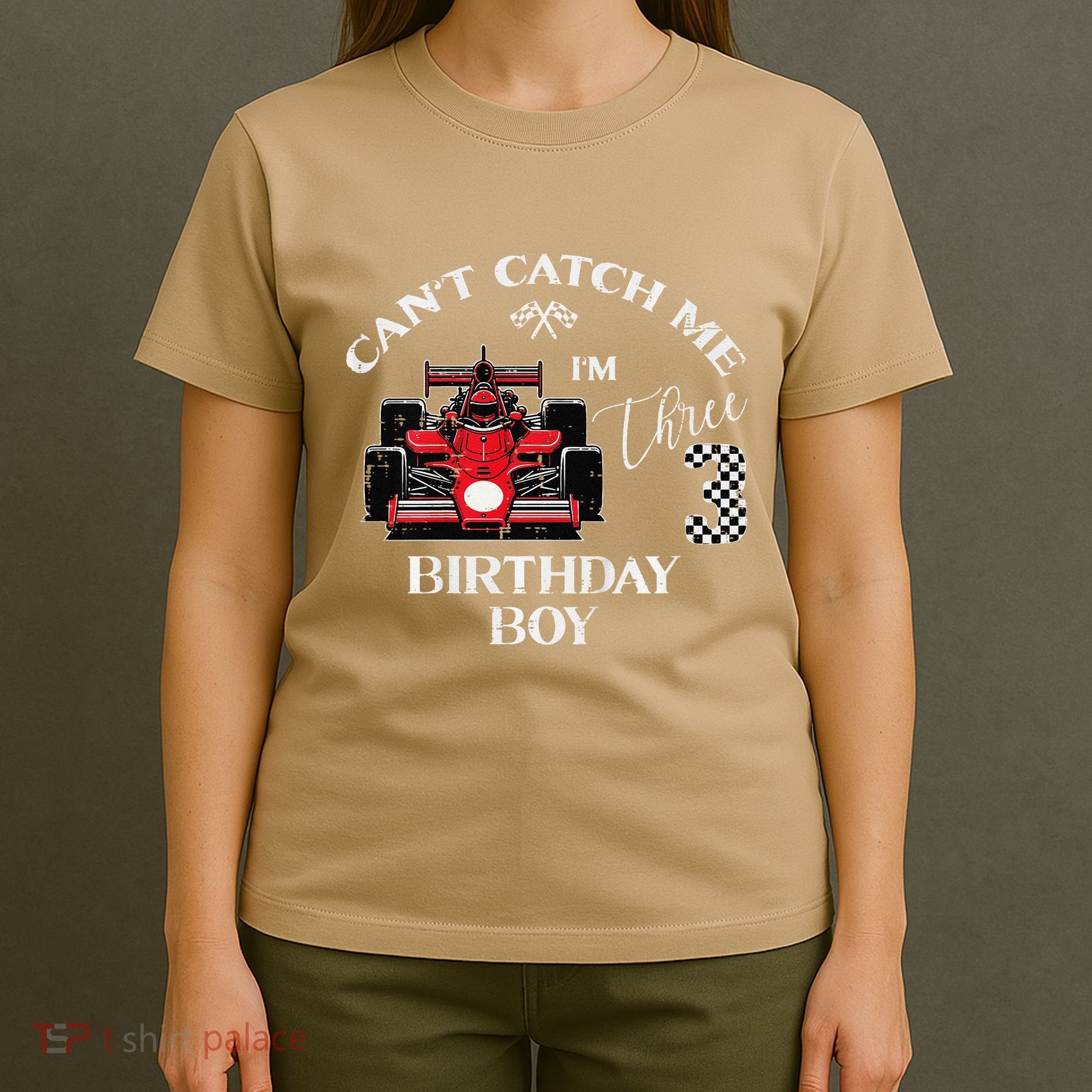 3rd Birthday Race Car Bday Boy Cant Catch Me Im 3 Years Gift T-Shirt