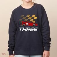 3rd Birthday Race Car Gift I Three Years Old Boy Women's Sweatshirt thumb 0