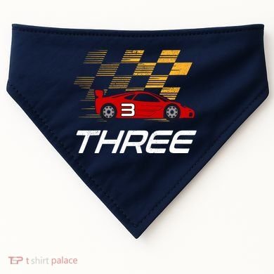 3rd Birthday Race Car Gift I Three Years Old Boy USA-Made Doggie Bandana