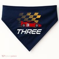 3rd Birthday Race Car Gift I Three Years Old Boy USA-Made Doggie Bandana thumb 0
