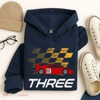 3rd Birthday Race Car Gift I Three Years Old Boy Hoodie thumb 4