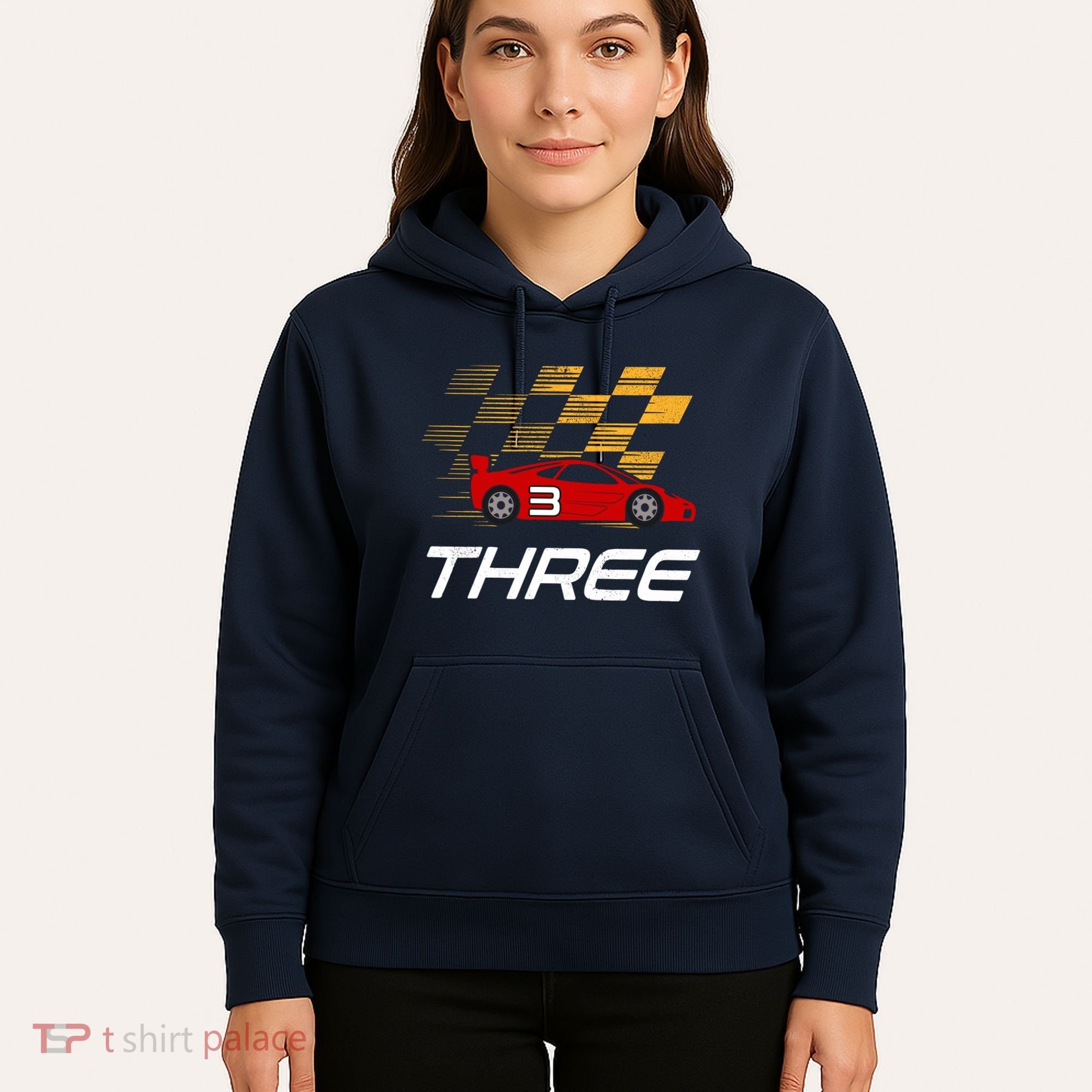 3rd Birthday Race Car Gift I Three Years Old Boy Hoodie