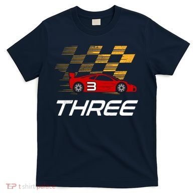 3rd Birthday Race Car Gift I Three Years Old Boy T-Shirt