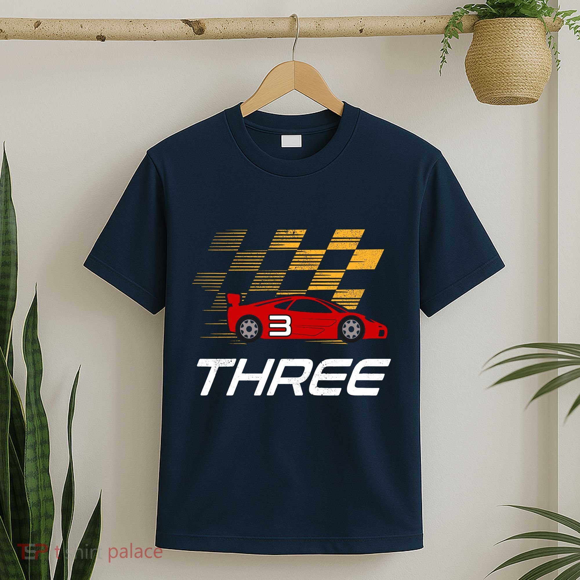3rd Birthday Race Car Gift I Three Years Old Boy T-Shirt