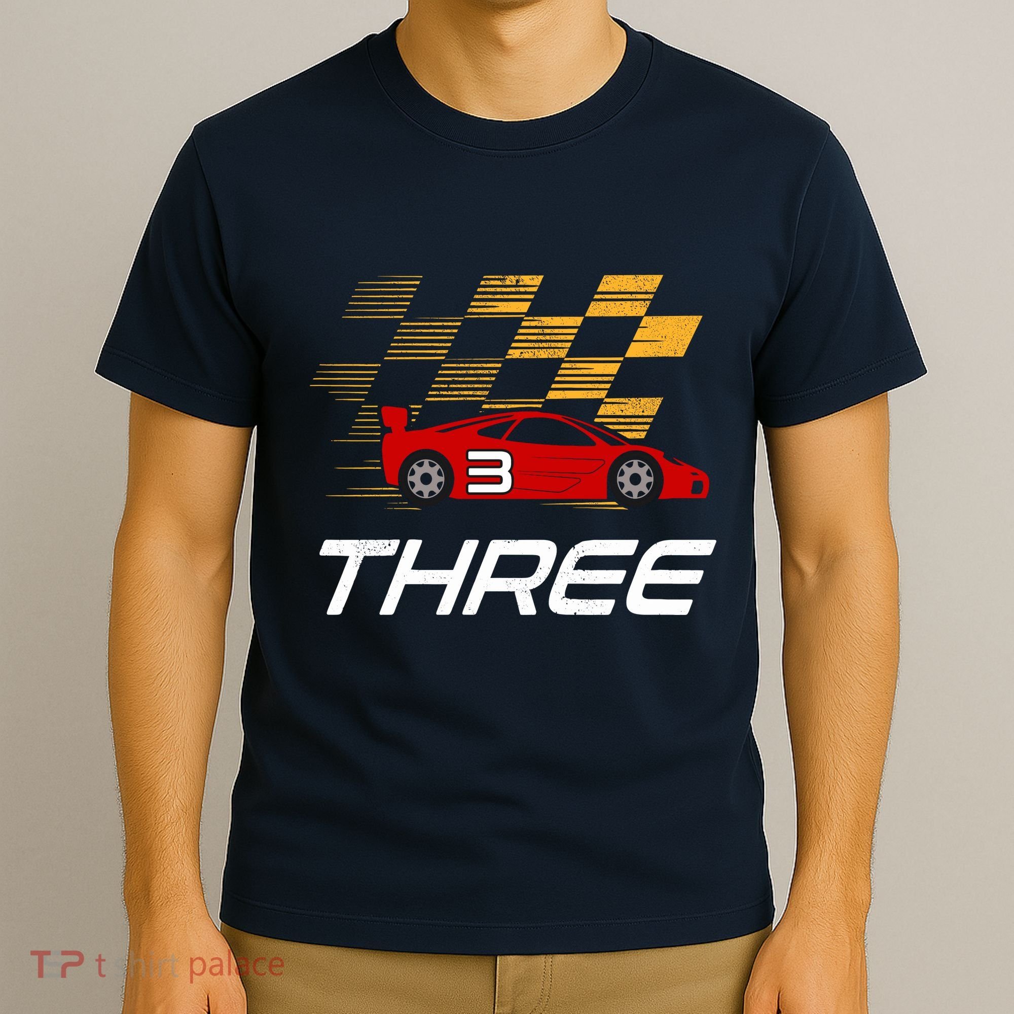 3rd Birthday Race Car Gift I Three Years Old Boy T-Shirt