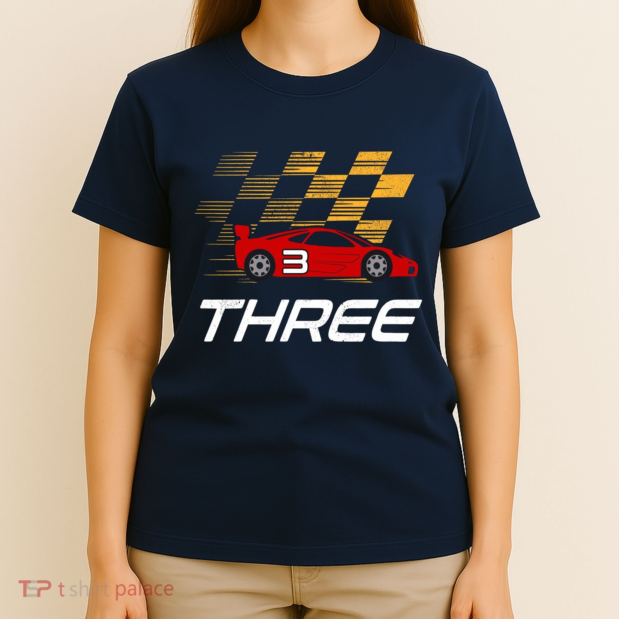 3rd Birthday Race Car Gift I Three Years Old Boy T-Shirt