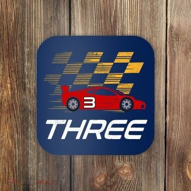 3rd Birthday Race Car Gift I Three Years Old Boy Coaster