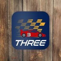 3rd Birthday Race Car Gift I Three Years Old Boy Coaster thumb 0