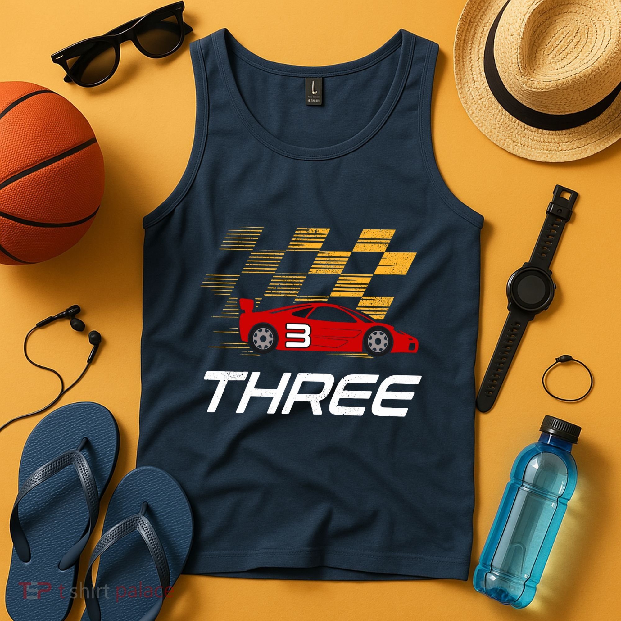 3rd Birthday Race Car Gift I Three Years Old Boy Tank Top
