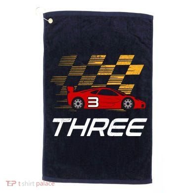 3rd Birthday Race Car Gift I Three Years Old Boy Golf Towel