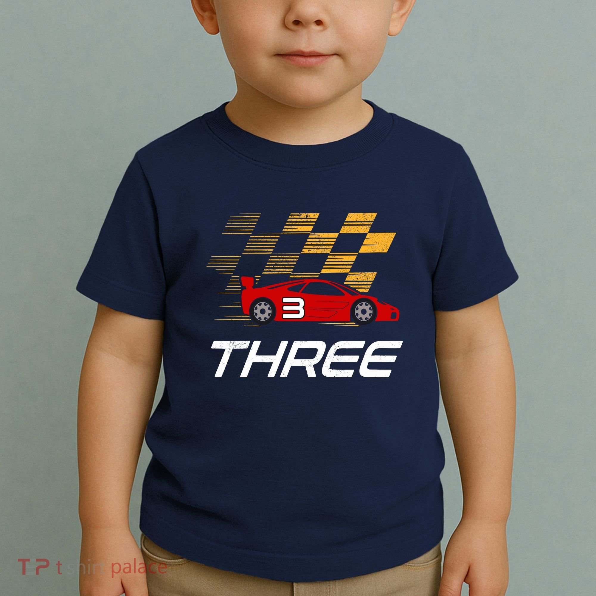 3rd Birthday Race Car Gift I Three Years Old Boy Toddler T-Shirt