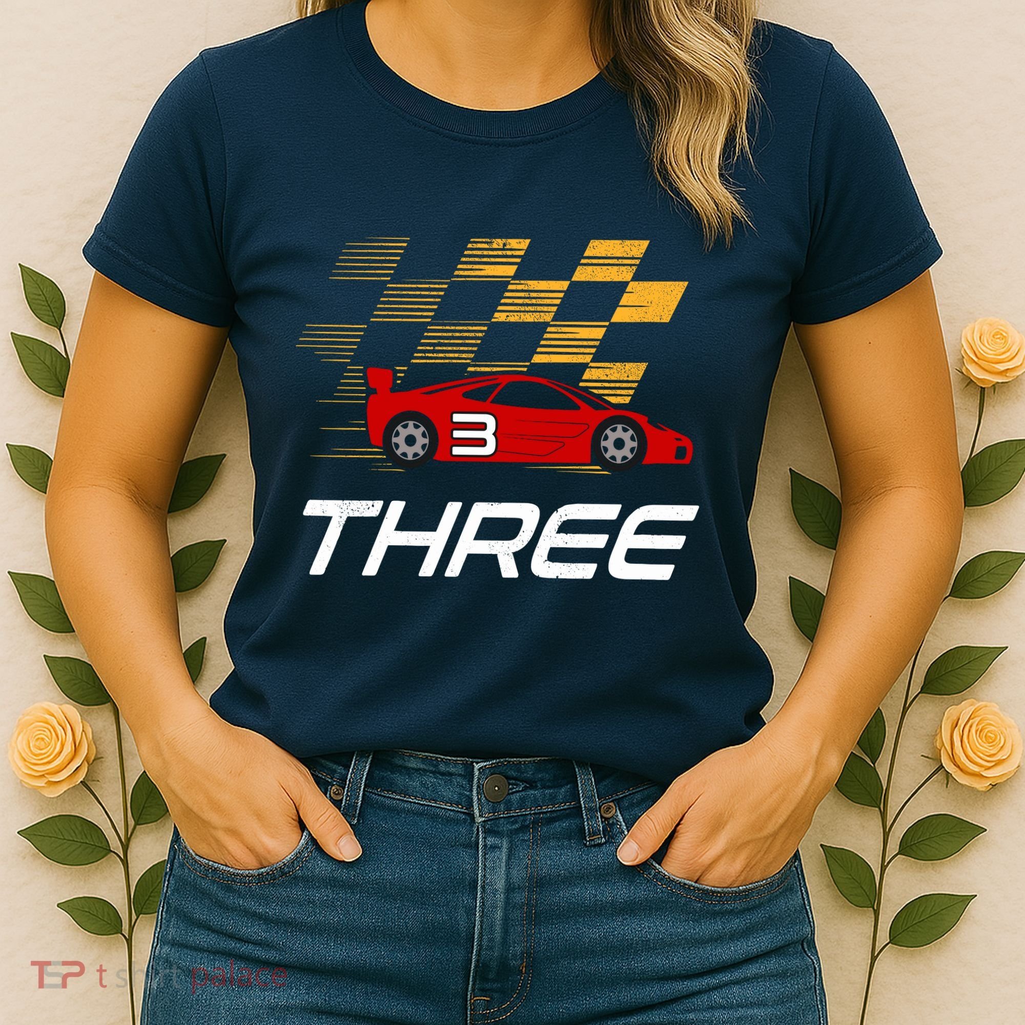3rd Birthday Race Car Gift I Three Years Old Boy Women's T-Shirt